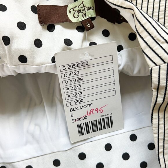 Eva Franco x Anthropologie Vintage Black White Pinstripe Pencil Skirt NWT. 6 - Picture 7 of 8